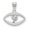 Sterling Silver Rhodium-plated LogoArt Virginia Tech HokieBird Football Pendant