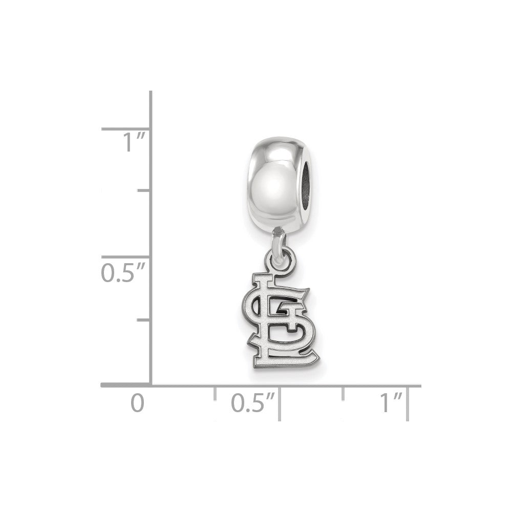 Sterling Silver Rhodium Plated Major League Baseball LogoArt St. Louis Cardinals St. L Dangle Bead