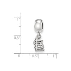 Sterling Silver Rhodium Plated Major League Baseball LogoArt St. Louis Cardinals St. L Dangle Bead