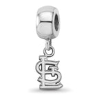 Sterling Silver Rhodium Plated Major League Baseball LogoArt St. Louis Cardinals St. L Dangle Bead