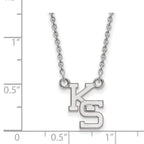 14k White Gold LogoArt Kansas State University K-S Small Pendant 18 inch Necklace