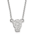14k White Gold LogoArt North Carolina State University Wolf Small Pendant 18 inch Necklace