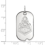 Sterling Silver Rhodium-plated LogoArt Purdue University Boilermakers Train Logo Small Dog Tag Pendant