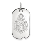 Sterling Silver Rhodium-plated LogoArt Purdue University Boilermakers Train Logo Small Dog Tag Pendant
