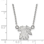14k White Gold LogoArt University of Kentucky U-K Wildcat Small Pendant 18 inch Necklace
