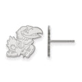 14k White Gold LogoArt University of Kansas Jayhawk Small Post Earrings
