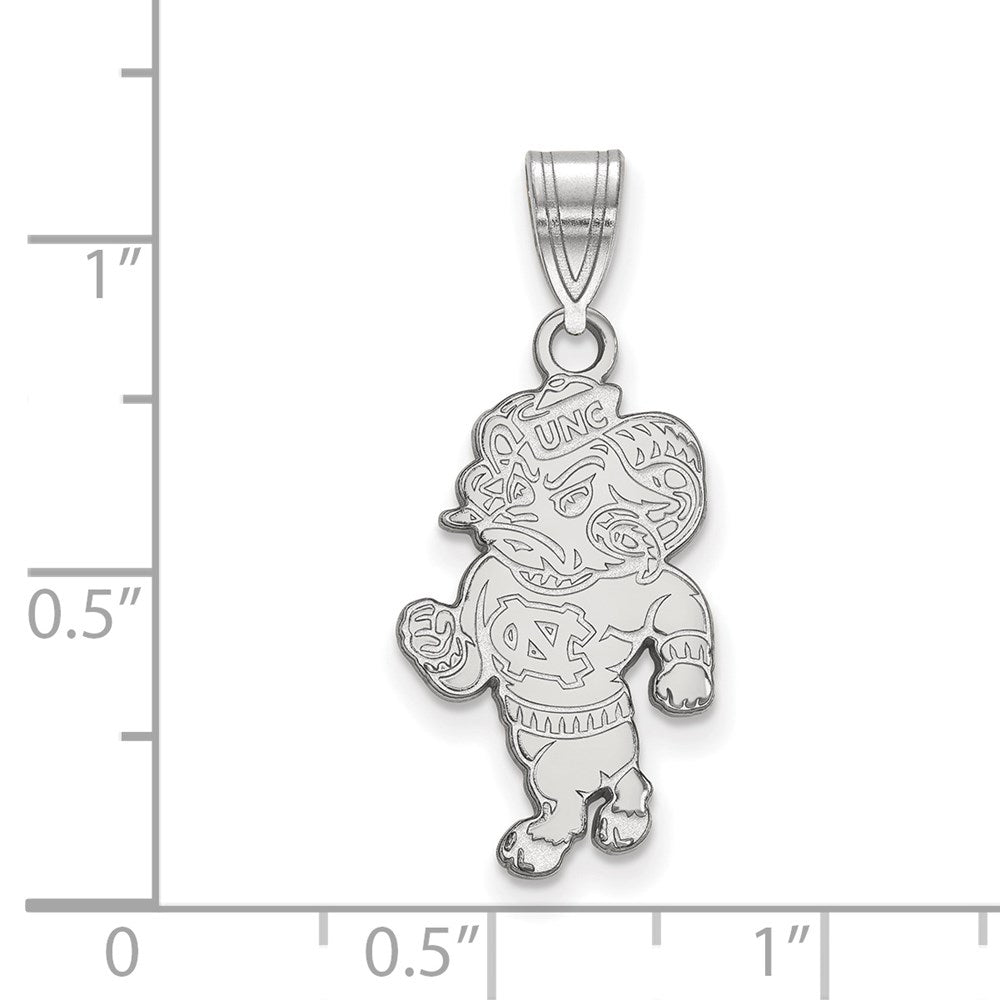 14k White Gold LogoArt University of North Carolina Ram Large Pendant