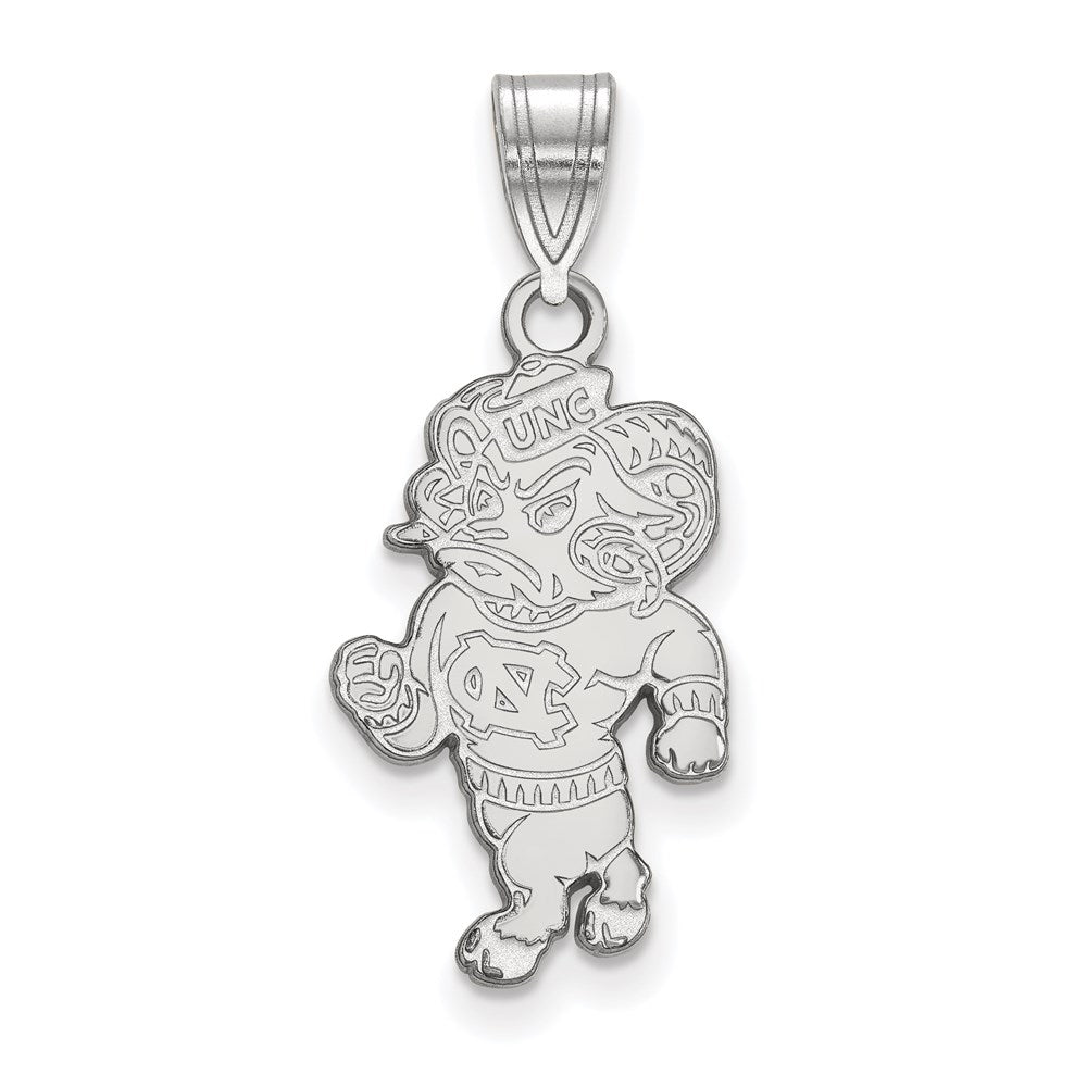 10k White Gold LogoArt University of North Carolina Ram Large Pendant