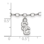 Sterling Silver Rhodium-plated University of Southern California S-C 9 inch Anklet