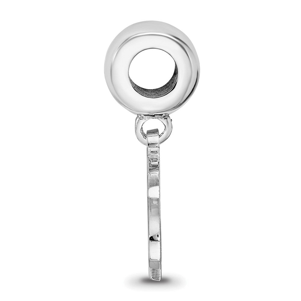 Sterling Silver Rhodium Plated Major League Baseball LogoArt New York Yankees N-Y Dangle Bead