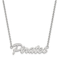 Sterling Silver Rhodium-plated LogoArt East Carolina University Pirates Script Medium Pendant 18 inch Necklace