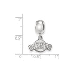 Sterling Silver Rhodium Plated Major League Baseball LogoArt San Francisco Giants Extra Small Dangle