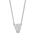 14k White Gold LogoArt North Carolina State University Wolf Large Pendant 18 inch Necklace