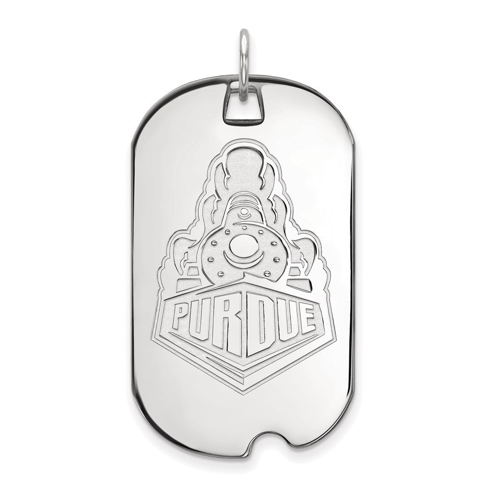 10k White Gold LogoArt Purdue University Boilermakers Train Logo Large Dog Tag Pendant