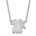 Sterling Silver Rhodium-plated LogoArt University of Kentucky U-K Wildcat Large Pendant 18 inch Necklace