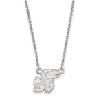 10k White Gold LogoArt University of Kansas Jayhawk Small Pendant 18 inch Necklace