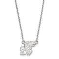 14k White Gold LogoArt University of Kansas Jayhawk Small Pendant 18 inch Necklace