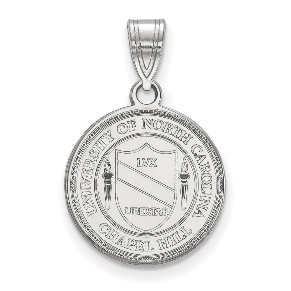 14k White Gold LogoArt University of North Carolina Medium Crest Pendant