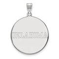 14k White Gold LogoArt University of Oklahoma Extra Large Disc Pendant