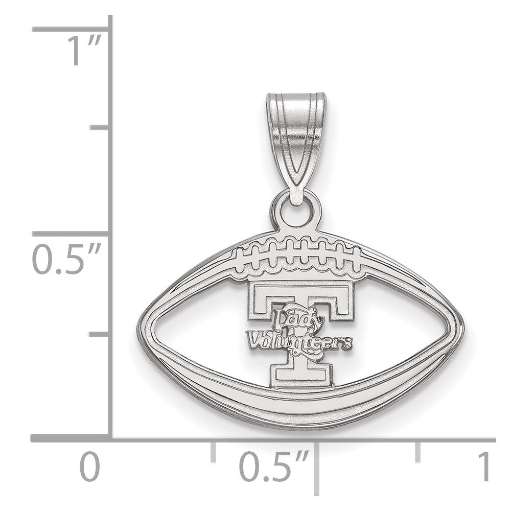 Sterling Silver Rhodium-plated LogoArt University of Tennessee Lady Volunteers Football Pendant