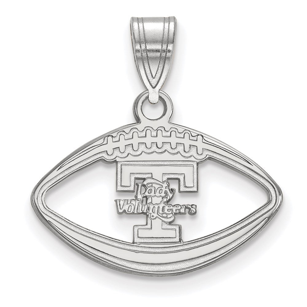 Sterling Silver Rhodium-plated LogoArt University of Tennessee Lady Volunteers Football Pendant