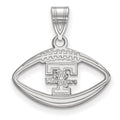 Sterling Silver Rhodium-plated LogoArt University of Tennessee Lady Volunteers Football Pendant