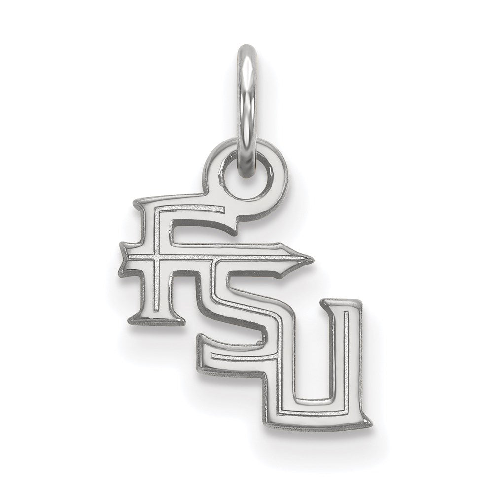 10k White Gold LogoArt Florida State University F-S-U Extra Small Pendant