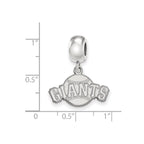 Sterling Silver Rhodium Plated Major League Baseball LogoArt San Francisco Giants Dangle Bead