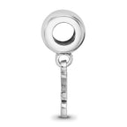 Sterling Silver Rhodium-plated LogoArt Kansas State University K-S Extra Small Dangle Bead Charm