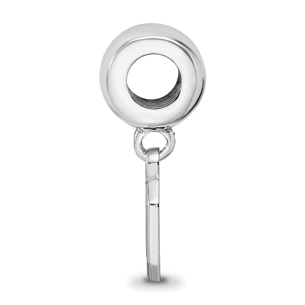Sterling Silver Rhodium-plated LogoArt The Ohio State University Letter O Extra Small Dangle Bead Charm