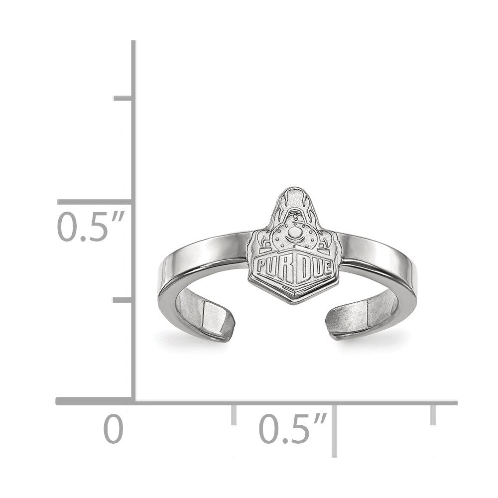 Sterling Silver Rhodium-plated LogoArt Purdue University Boilermakers Train Logo Toe Ring