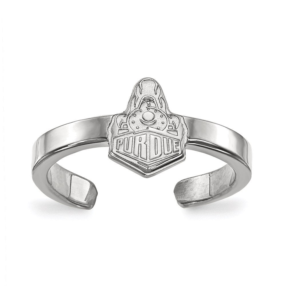 Sterling Silver Rhodium-plated LogoArt Purdue University Boilermakers Train Logo Toe Ring