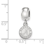 Sterling Silver Rhodium-plated LogoArt University of Alabama Crimson Tide Extra Small Dangle Bead Charm
