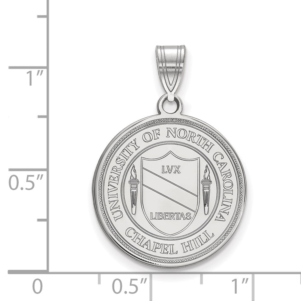 Sterling Silver Rhodium-plated LogoArt University of North Carolina Large Crest Pendant