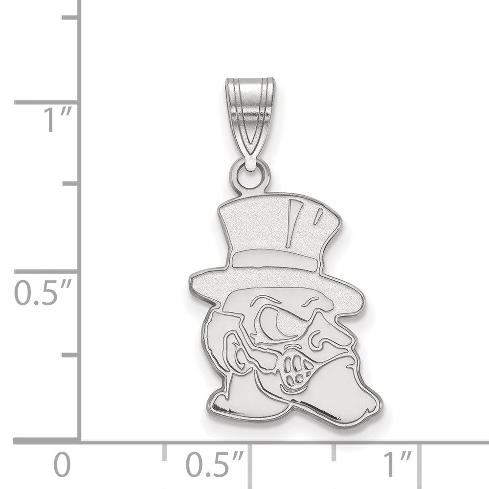Sterling Silver Rhodium-plated LogoArt Wake Forest University Demon Deacon Large Pendant