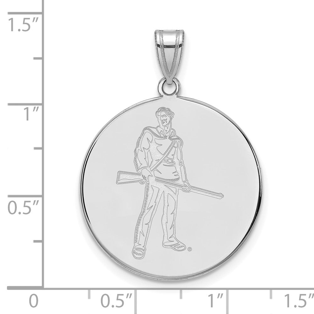 10k White Gold LogoArt West Virginia University Mountaineer Extra Large Disc Pendant