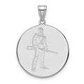 14k White Gold LogoArt West Virginia University Mountaineer Extra Large Disc Pendant