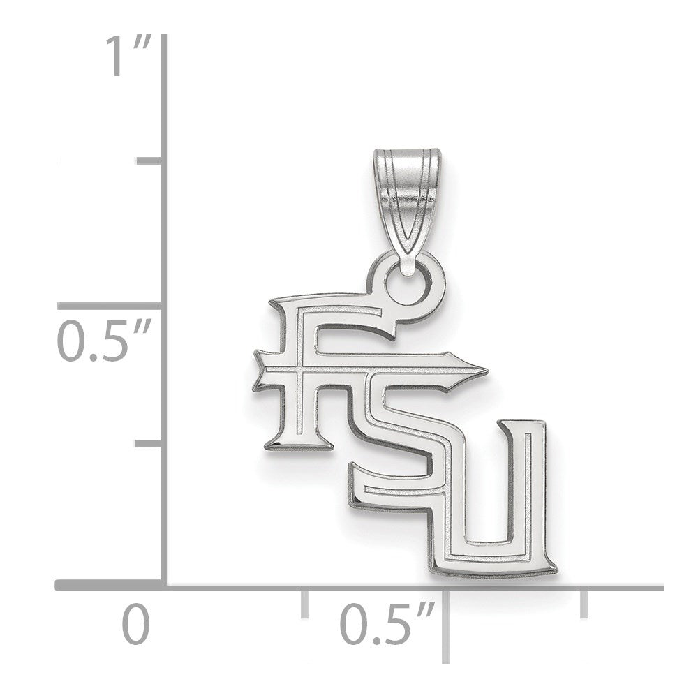 14k White Gold LogoArt Florida State University F-S-U Small Pendant