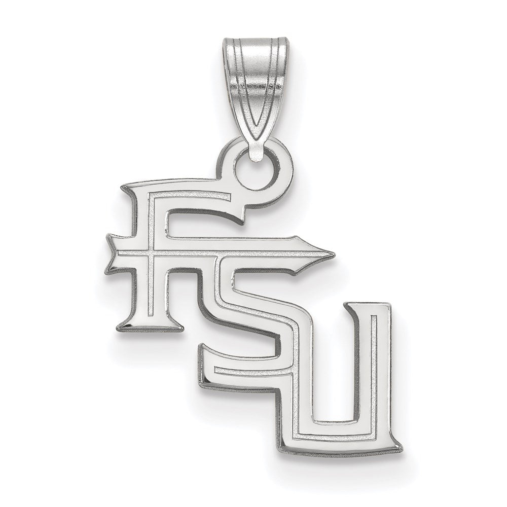 10k White Gold LogoArt Florida State University F-S-U Small Pendant
