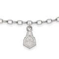 Sterling Silver Rhodium-plated LogoArt Purdue University Boilermakers Train Logo 9 inch Anklet