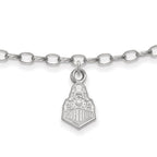 Sterling Silver Rhodium-plated LogoArt Purdue University Boilermakers Train Logo 9 inch Anklet
