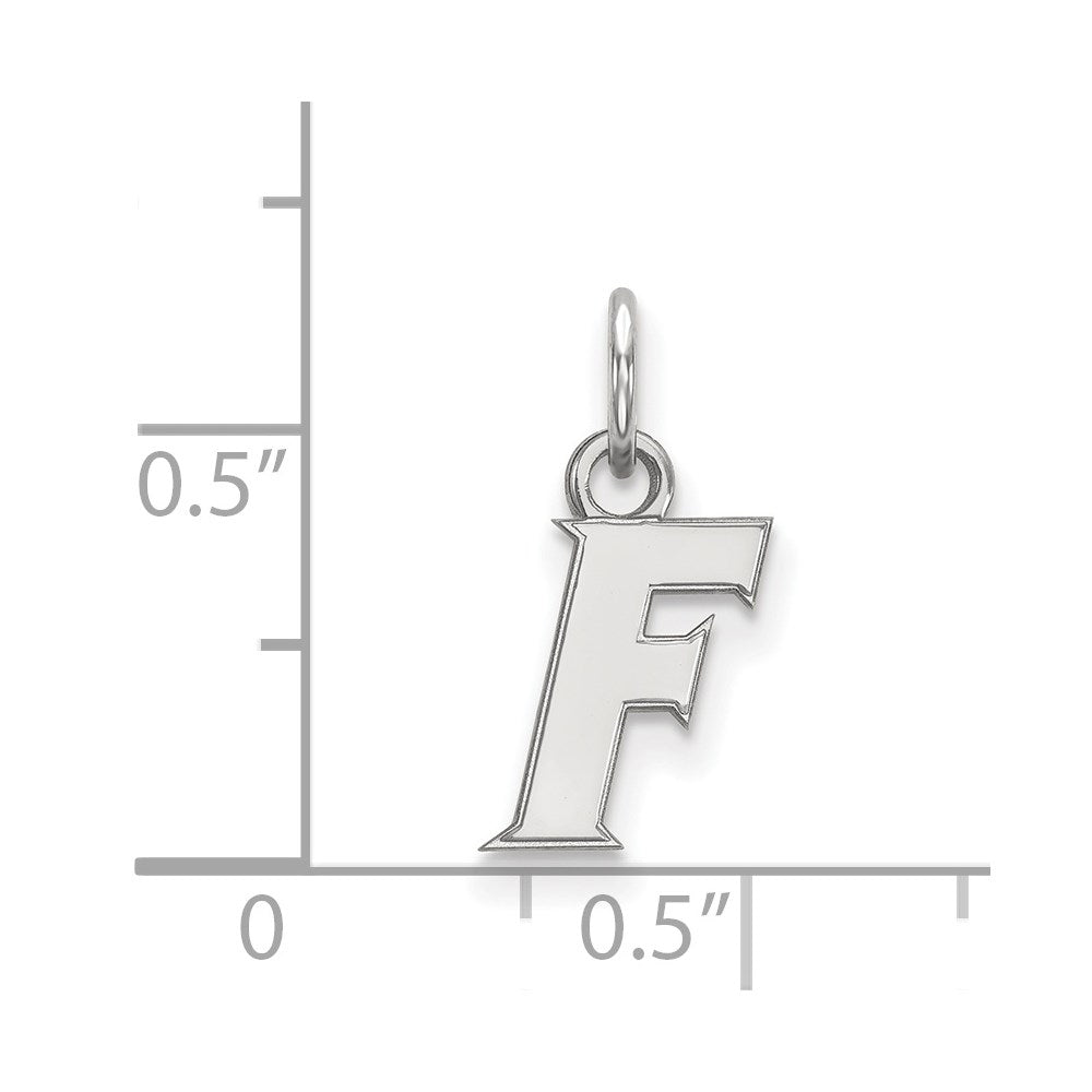 10k White Gold LogoArt University of Florida Letter F Extra Small Pendant