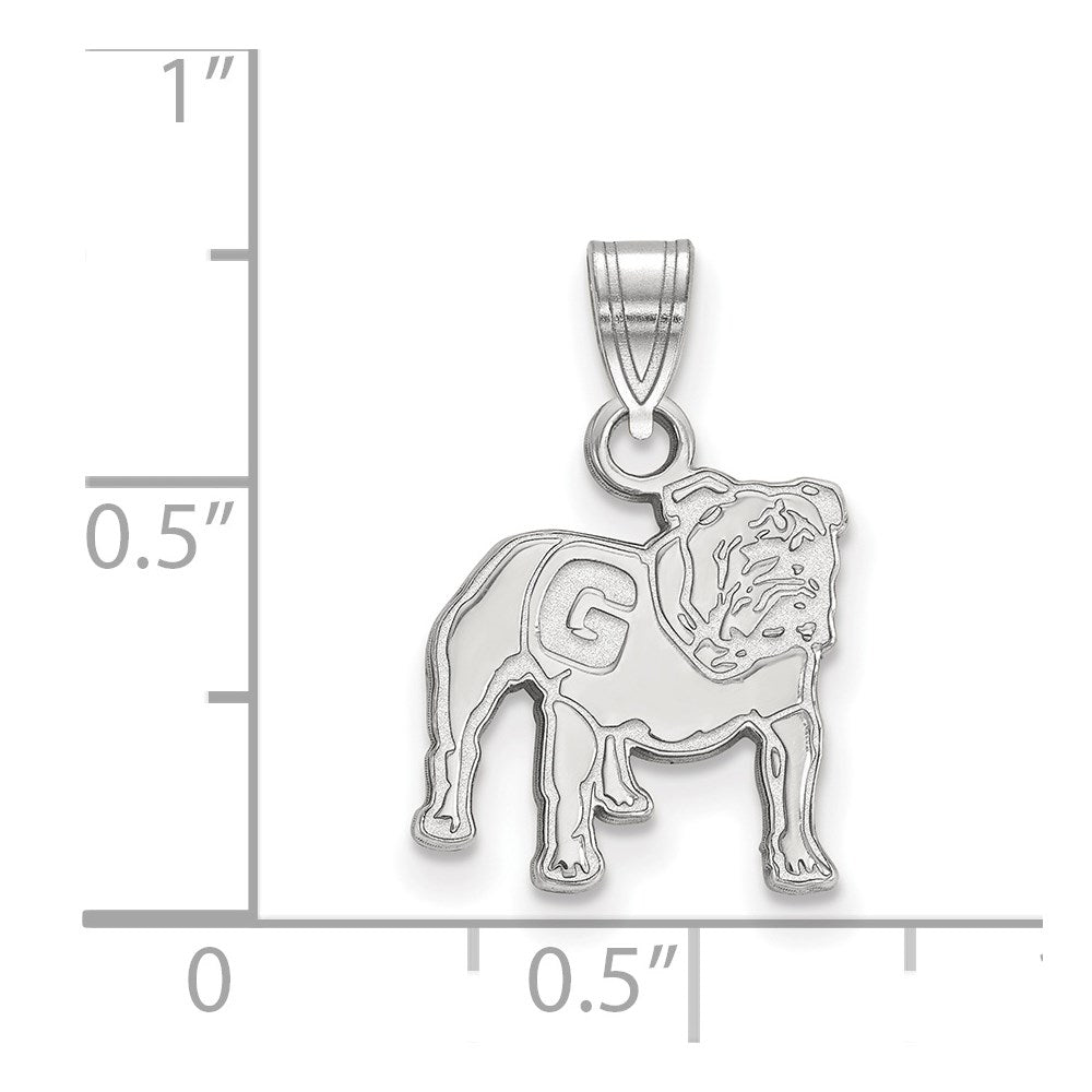 14k White Gold LogoArt University of Georgia Bulldog Small Pendant