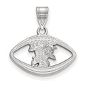 Sterling Silver Rhodium-plated LogoArt University of Kentucky U-K Wildcat Football Pendant