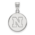 Sterling Silver Rhodium-plated LogoArt University of Nebraska Letter N Medium Disc Pendant