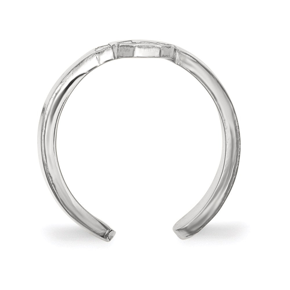 Sterling Silver Rhodium-plated LogoArt University of Oklahoma O-U Toe Ring