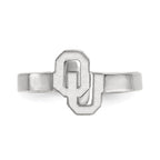 Sterling Silver Rhodium-plated LogoArt University of Oklahoma O-U Toe Ring