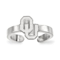 Sterling Silver Rhodium-plated LogoArt University of Oklahoma O-U Toe Ring
