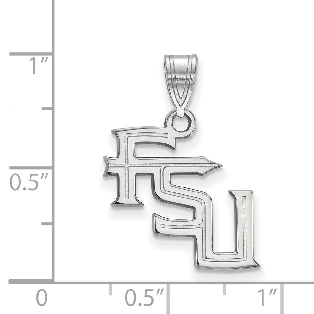 14k White Gold LogoArt Florida State University F-S-U Medium Pendant