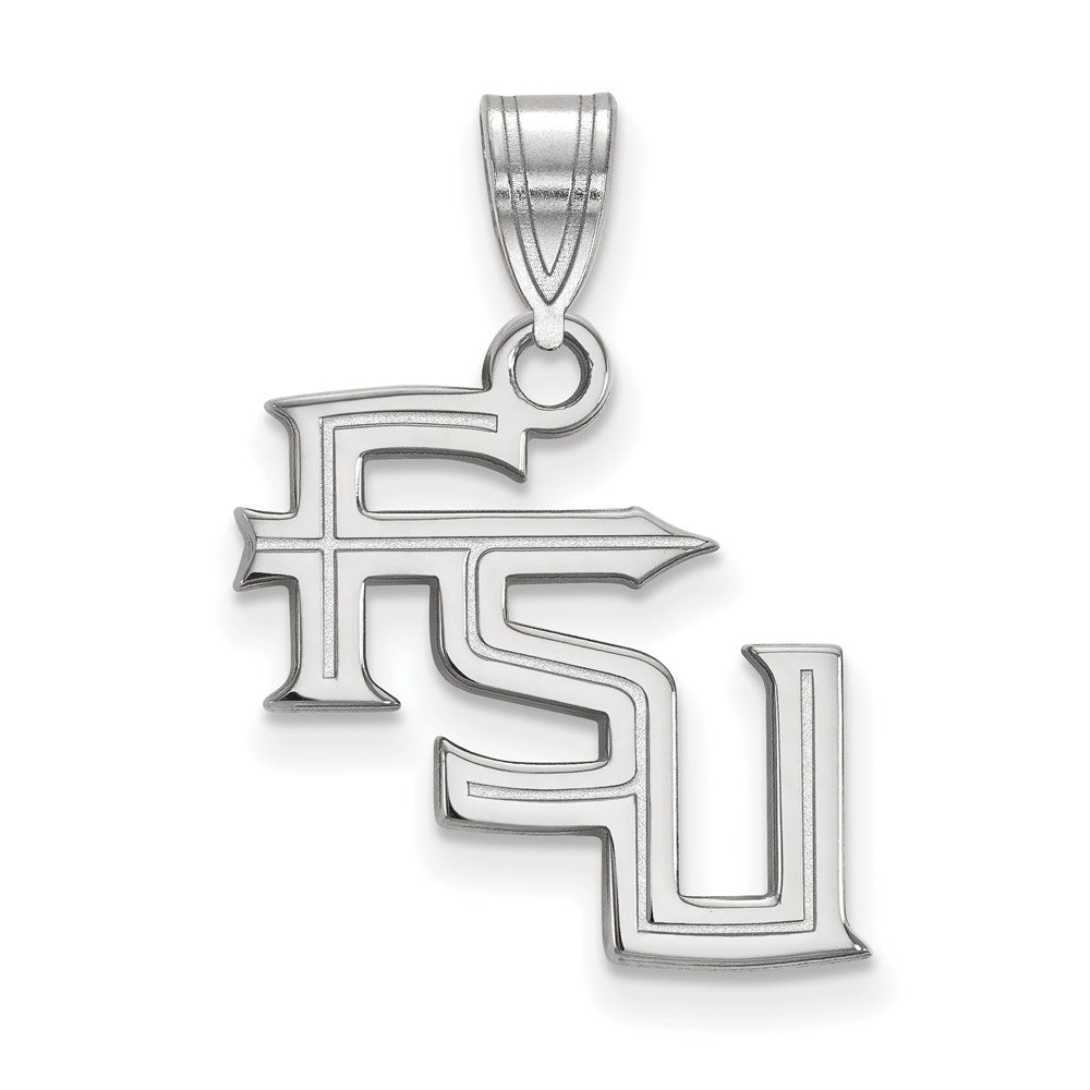 14k White Gold LogoArt Florida State University F-S-U Medium Pendant